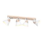 Plafondlamp Gearwood 2729W Wit E27 fitting - Wit - Hout, Metaal - Steinhauer