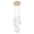 Bollique Pendant Light 2730CR cream 5-light design lamp with matte white glass