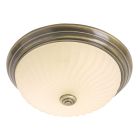 Plafondlamp Belleron 2779BR brons met gegolfd glas Ø30,5 cm - Brons - Elektronica, Glas, Metaal - Steinhauer