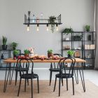 Zwarte hanglamp Buckley  2983ZW met plateau en 4 x een E27 fitting - Zwart - Elektronica, Kunststof, Metaal - Steinhauer (...