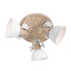 Plafondlamp Gearwood 3063W Wit E27 fitting - Hout - Hout, Metaal - Steinhauer