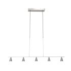 Hanglamp Vortex 3066ST Staal 5 lichts lichtkleur instelbaar - Staal - Elektronica, Kunststof, Metaal - Steinhauer