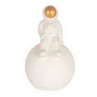 Tafellamp Jazz 3108W Witte astronaut met goudkleurig vizier - Wit - Keramiek - Steinhauer