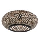 Plafondlamp Maze 3129BE – bamboe sfeerlamp met speels licht - Beige, Zwart - Bamboe, Metaal - Steinhauer