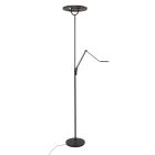 Vloerlamp Soleil 3258ZW Zwart met verstelbare leesarm - Zwart - Elektronica, Kunststof, Metaal - Steinhauer
