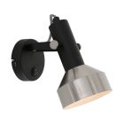 Spot - Wandlamp Acier 3337ZW Zwart met E27 fitting - Staal, Zwart - Elektronica, Kunststof, Metaal - Steinhauer