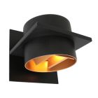 Wandlamp Muro 3366ZW zwart G9 LED lamp met goudkleurige binnenkant - Zwart - Elektronica, Kunststof, Metaal - Steinhauer