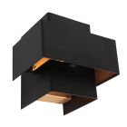 Wandlamp Muro 3367ZW zwart-gouden G9 wandlamp met karakter - Zwart - Elektronica, Kunststof, Metaal - Steinhauer