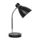 Tafellamp Spring 3391ZW zwart met E27 fitting - Zwart - Elektronica, Kunststof, Metaal - Steinhauer