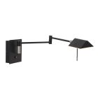 Wandlamp Retina 3402ZW Zwart met USB poorten - Zwart - Elektronica, Kunststof, Metaal - Steinhauer
