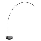 Booglamp Solva 3409ZW – zwarte vloerlamp zonder kap met E27 fitting - Zwart - Metaal - Steinhauer