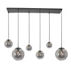 Hanglamp Bollique New 3499ZW Zwart 6 lichts E27 - Zwart - Elektronica, Glas, Metaal - Steinhauer