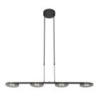 Hanglamp Turound 3512ZW Zwart 4-lichts - Zwart - Elektronica, Glas, Metaal - Steinhauer