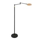 Wiederaufladbare, dimmbare schwarze Stehleuchte mit einstellbarer Lichtfarbe und Seitenarm – Perfekt für jedes moderne Interieur