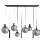 Hanglamp Bollique 3798ZW zwarte 9 lichts lamp met smoke glas - Zwart - Elektronica, Glas, Metaal - Steinhauer (foto 2)