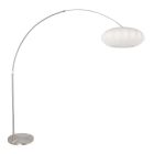 Arc lamp Luma Nola 3806ST steel with white silk shade
