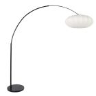 Arc lamp Luma Nola 3807ZW black with white fabric shade
