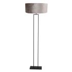 Lampe sur pied noire Stang 3847ZW avec abat-jour en velours gris Ø50