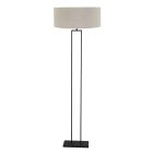 Lamp de sol noire Stang 3852ZW avec abat-jour en lin gris Ø50