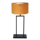 Black table lamp Stang 3859ZW with gold velvet fabric shade