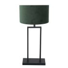 Zwarte tafellamp Stang 3862ZW met groene velours stoffen kap