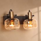 Wandlamp Glaslic 3865BR bronzen 2-lichts lamp met amber glas