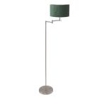 Staalkleurige vloerlamp Bella 3880ST met groen velours kap - Groen - Metaal, Textiel - Steinhauer (foto 2)
