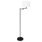 Vloerlamp Bella 3888ZW inclusief wit grof linnen kap met trekschakelaar - Zwart - Metaal, Textiel - Steinhauer (foto 2)