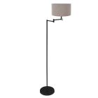 Vloerlamp Bella 3889ZW inclusief grijs linnen kap met trekschakelaar - Grijs - Metaal, Textiel - Steinhauer (foto 2)