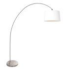 Booglamp Solva 3917ST met een wit grof linnen lampenkap