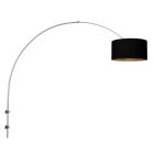 Bogen Wandlampe Sparkled Light 3966ST Stahl mit luxuriösem schwarzen Leinenlampenschirm