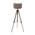 Stehlampe Triek 4099ZW mit grauem Leinen-Schirm Ø40 cm