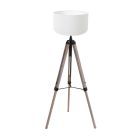 Floor lamp Triek 4100ZW with white linen shade for soft light