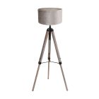 Bodenlampe Triek 4106ZW mit grauem Velours-Schirm Ø40 cm