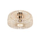 Plafondlamp Breeza-Beach 4146ZW zwart met bamboe kap Ø40 cm