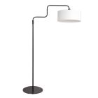 Stehlampe Bloeba 4164ZW schwarz mit weißem grobem Leinenlampenschirm