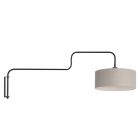 Black Wall Lamp Bloeba 4174ZW with Gray Coarse Linen Shade