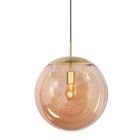 Hängelampe Bollique 4186ME Messinglampe mit bernsteinfarbenem Glas Ø40 cm