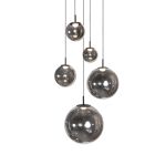 Bollique 4196ZW black pendant lamp with smoke glass