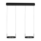 Suspension noire Mykty 4204 – Deux anneaux flottants, réglables en hauteur individuellement, 6500 lumens, 2700K