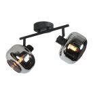 Schwarzer 2-Licht Deckenstrahler Tenebris 4209ZW – Stilvolle Beleuchtung mit Rauchglas