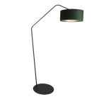 Black floor lamp Zig-Zag 4246ZW with green velvet shade – Unique design and functional use