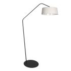 Black floor lamp Zig-Zag 4253ZW with white linen shade – Unique design and functional use