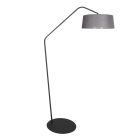 Black floor lamp Zig-Zag 4254ZW with gray linen shade – Unique design and functional use