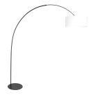 Floor lamp Curve 4267ZW - black arc lamp with white coarse linen shade