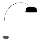 Lampe sur pied Curve 4279ZW - lampe à arc noire avec un abat-jour en lin noir