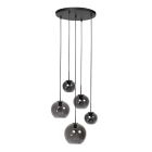 HaloSwap 4281ZW – Suspension noire avec verre fumé au design ludique