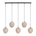 Suspension Silura 4288ZW – rails à 5 lumières avec abat-jours en lin