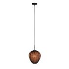 Suspension Silura 4297ZW 1-lampe avec abat-jour en lin noir