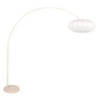 Bogenlampe Luma Nola 4318CR crème mit weißen Stoffschirm